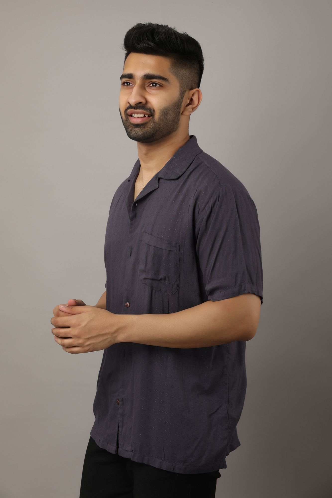 Mens Textured straight shirt