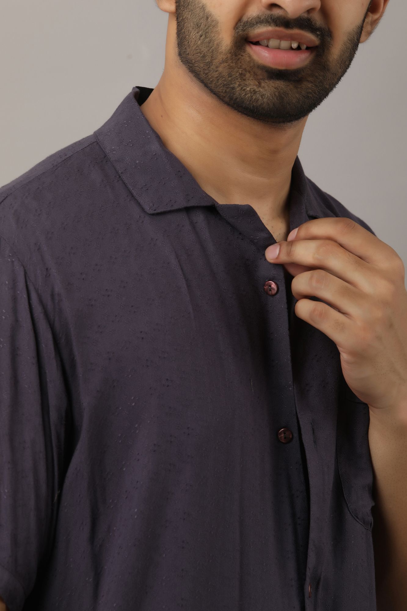 Mens Textured straight shirt