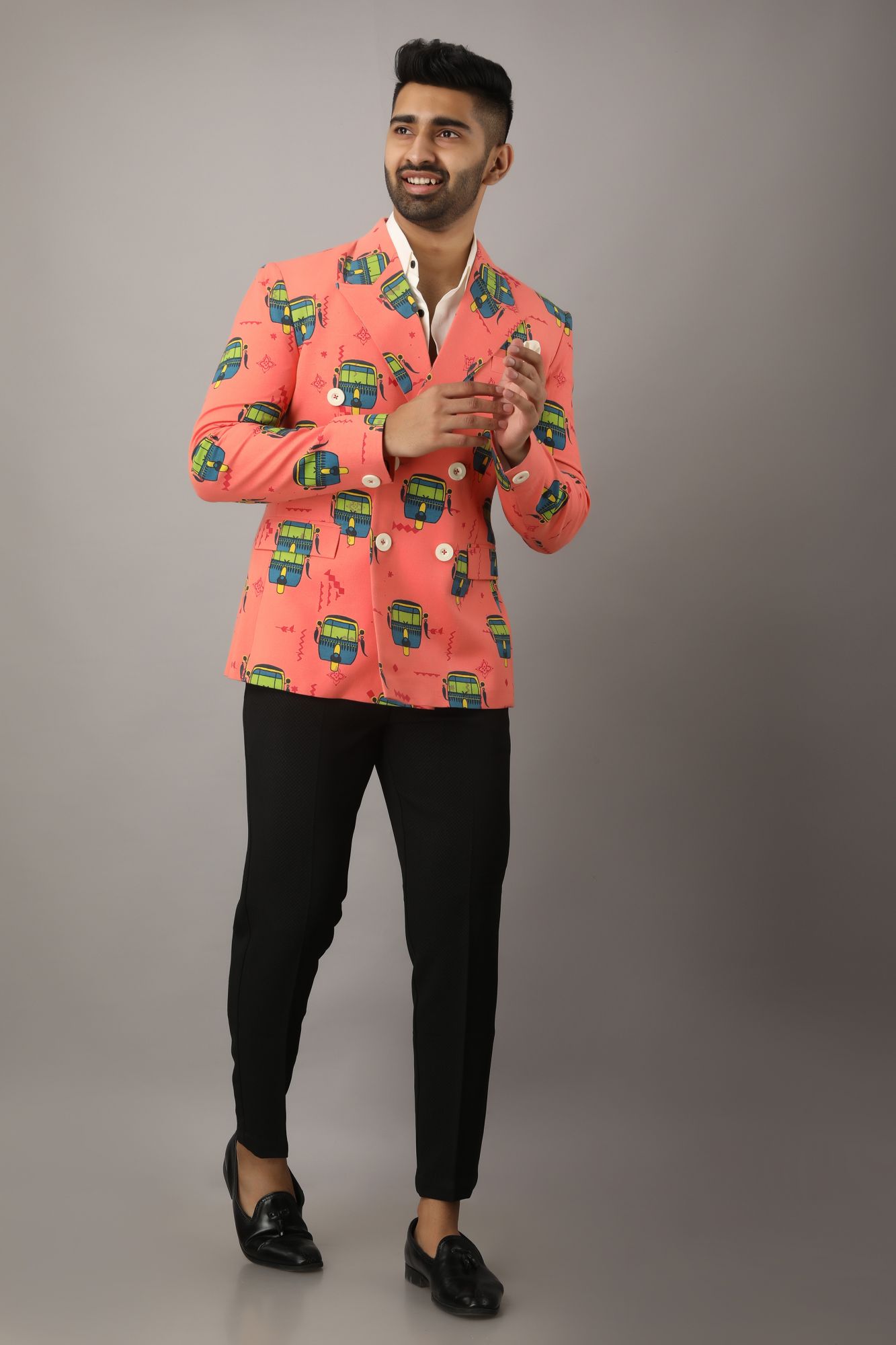 Mens Taxi Print Blazer