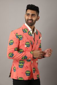 Men's Taxi Print Blazer