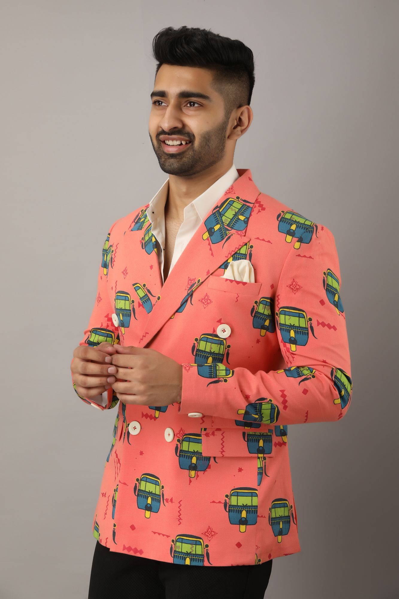 Mens Taxi Print Blazer