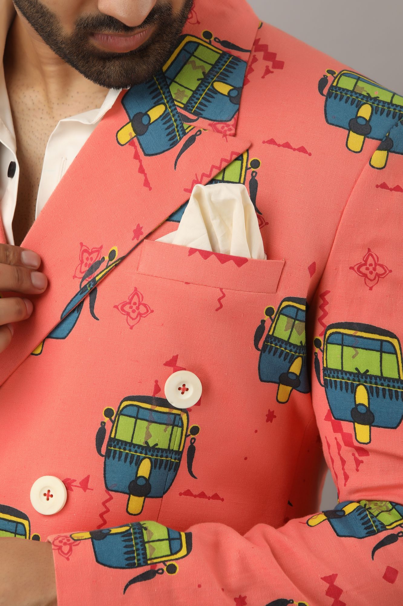 Mens Taxi Print Blazer