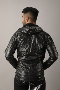 Men's Glossy Snake Print Jacket