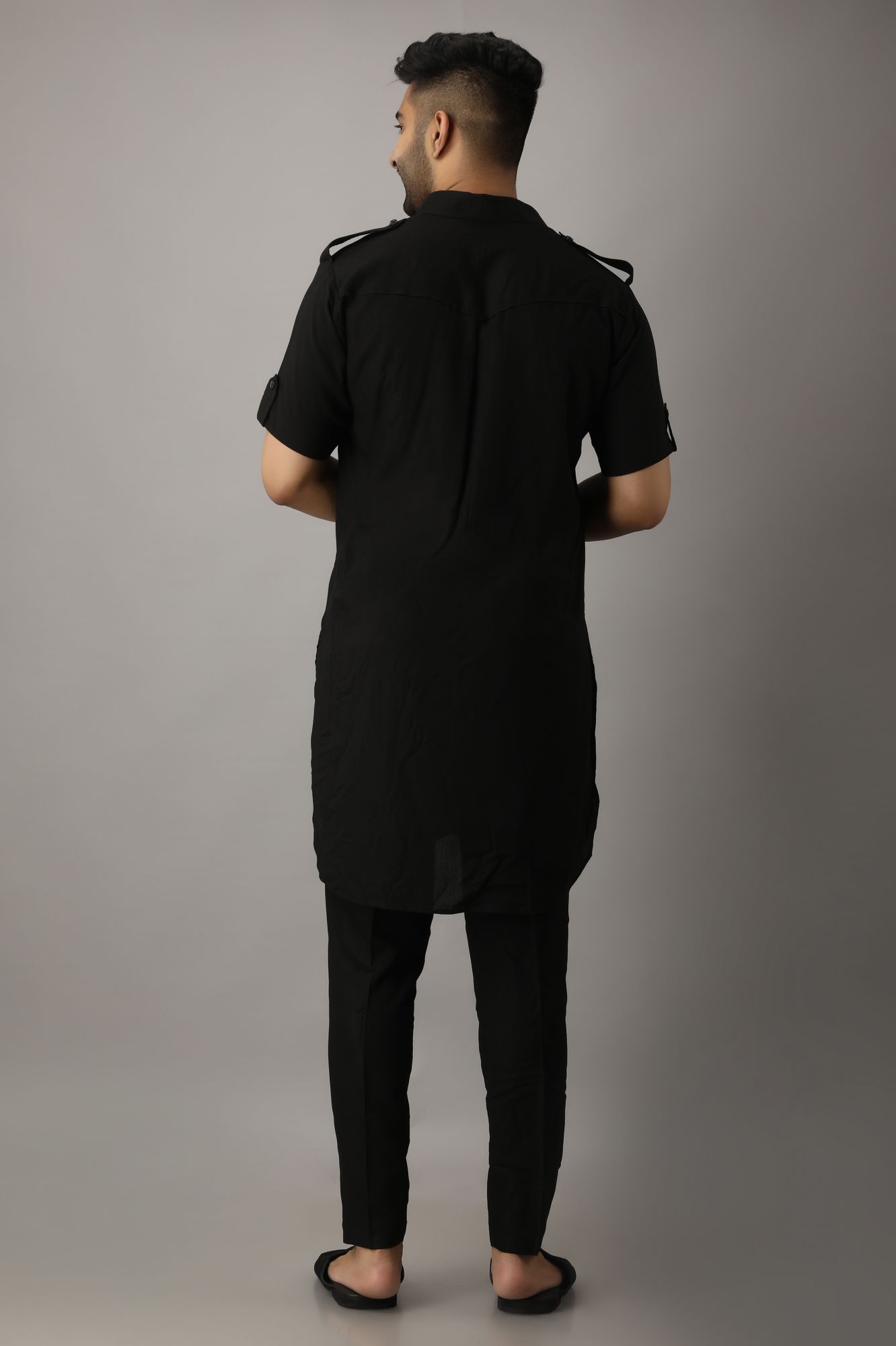 Mens Black Pathani Kurta
