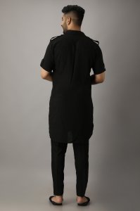 Men's Black Pathani Kurta