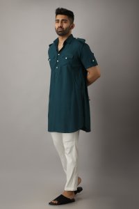 Men's Green Pathani Kurta