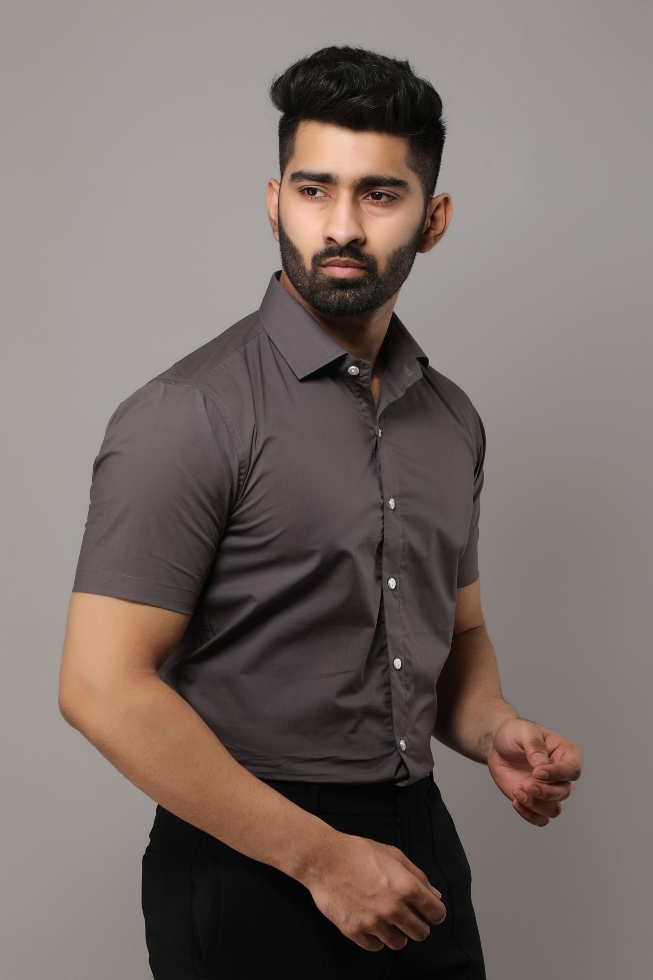 Mens Slim Fit Half Sleeve Shirt