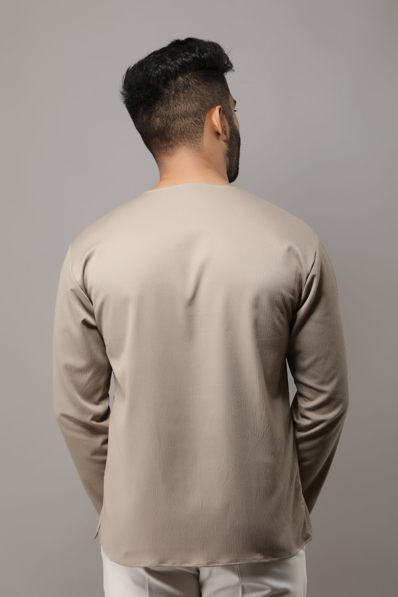 Mens Textured Short Kurta