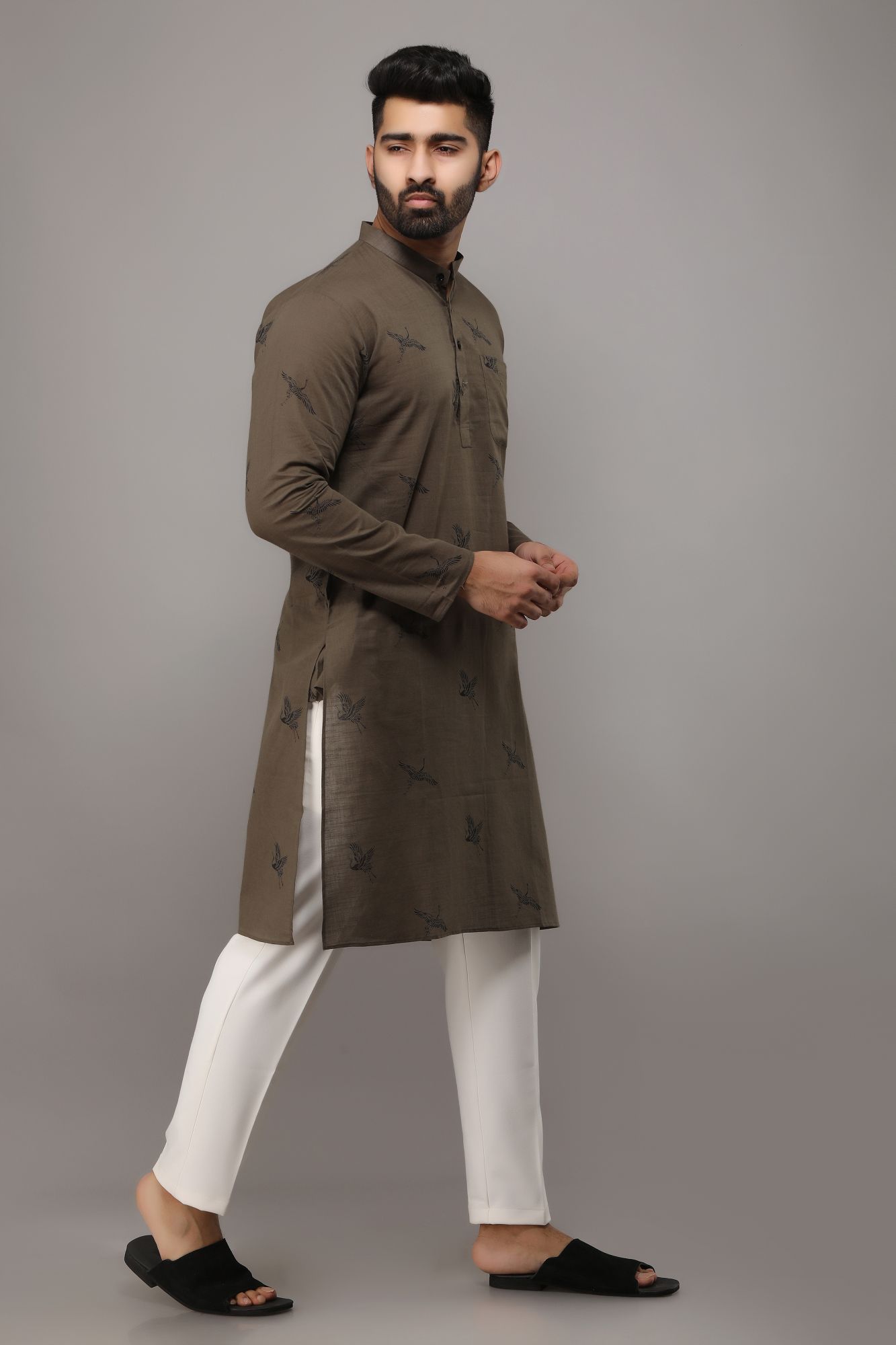 Mens Printed long Kurta