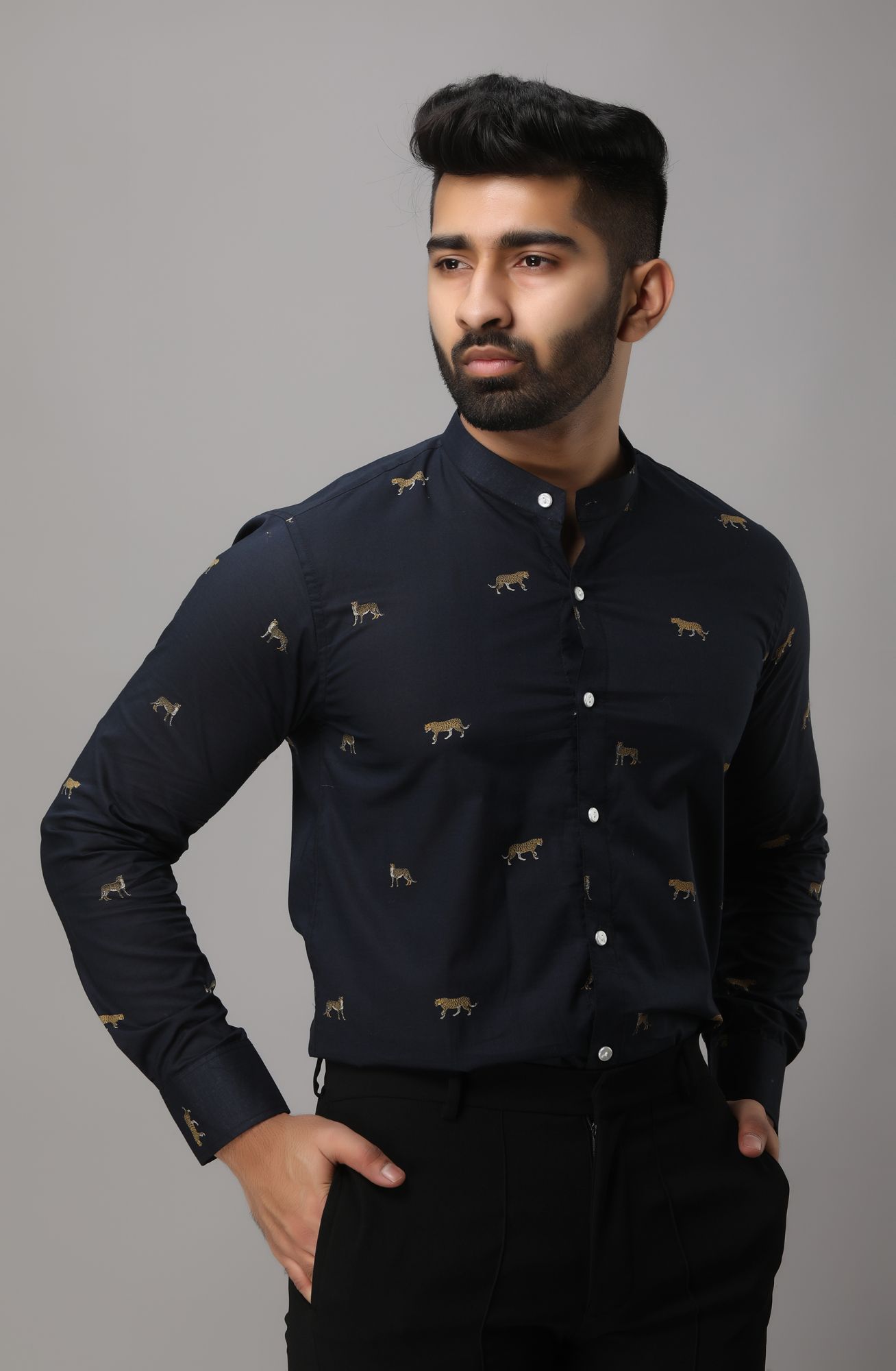 Mens Printed Slim Fit Shirt