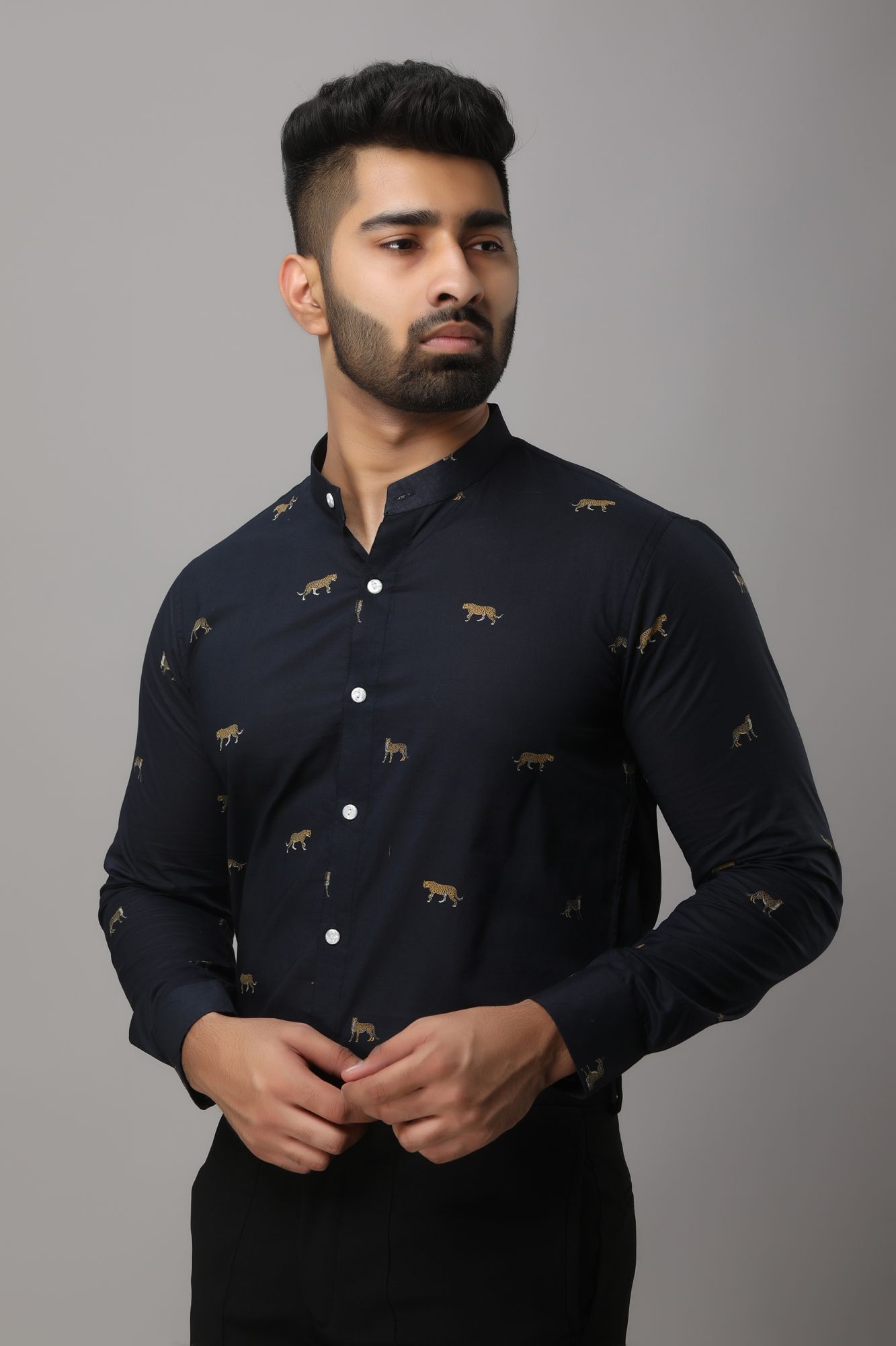 Mens Printed Slim Fit Shirt