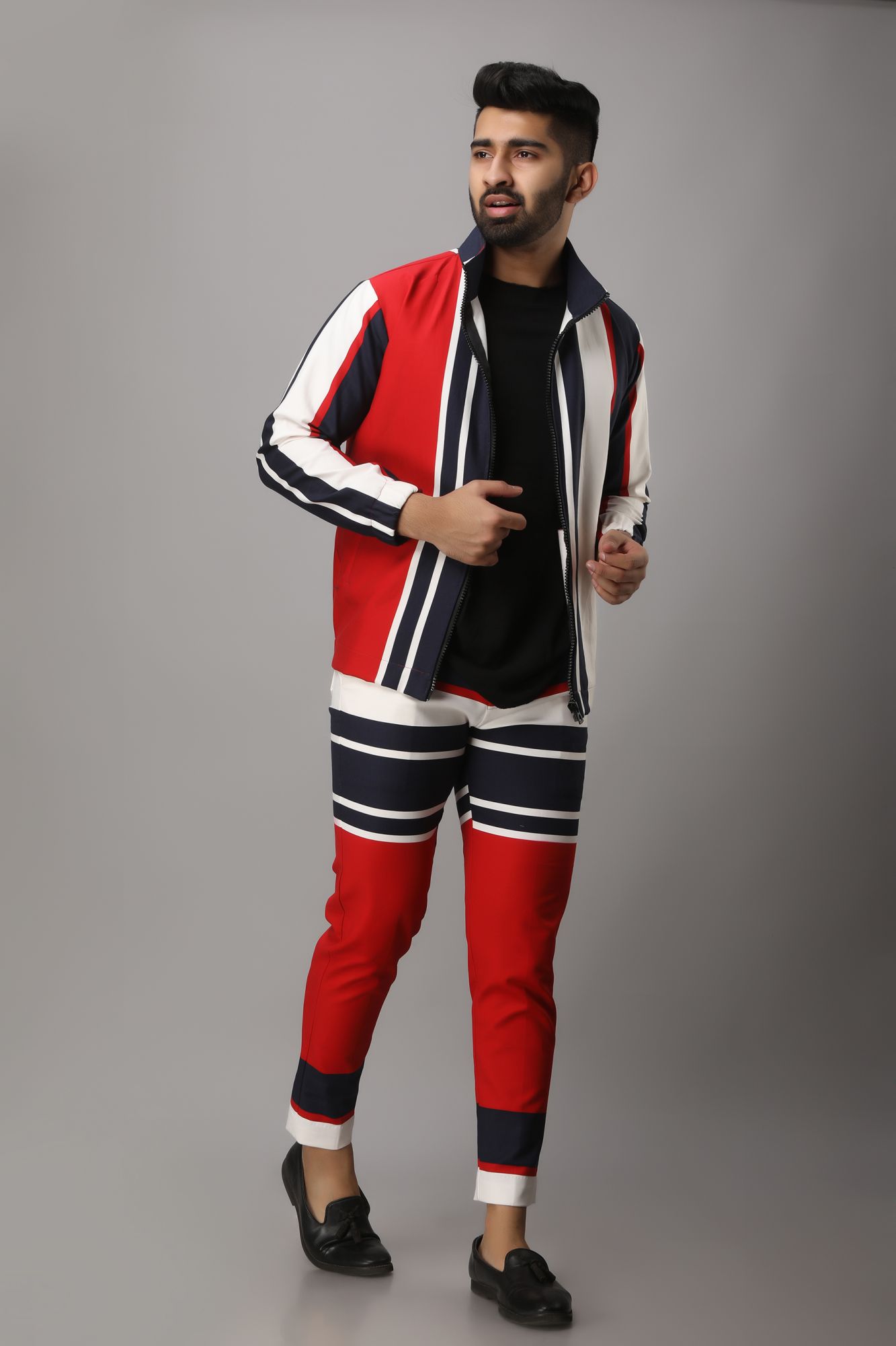 Mens Multicolor Bomber Jacket