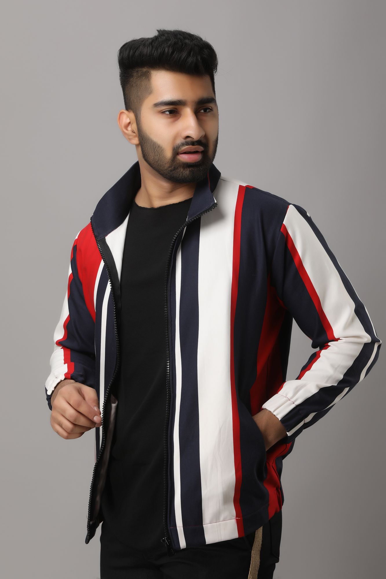 Mens Multicolor Bomber Jacket