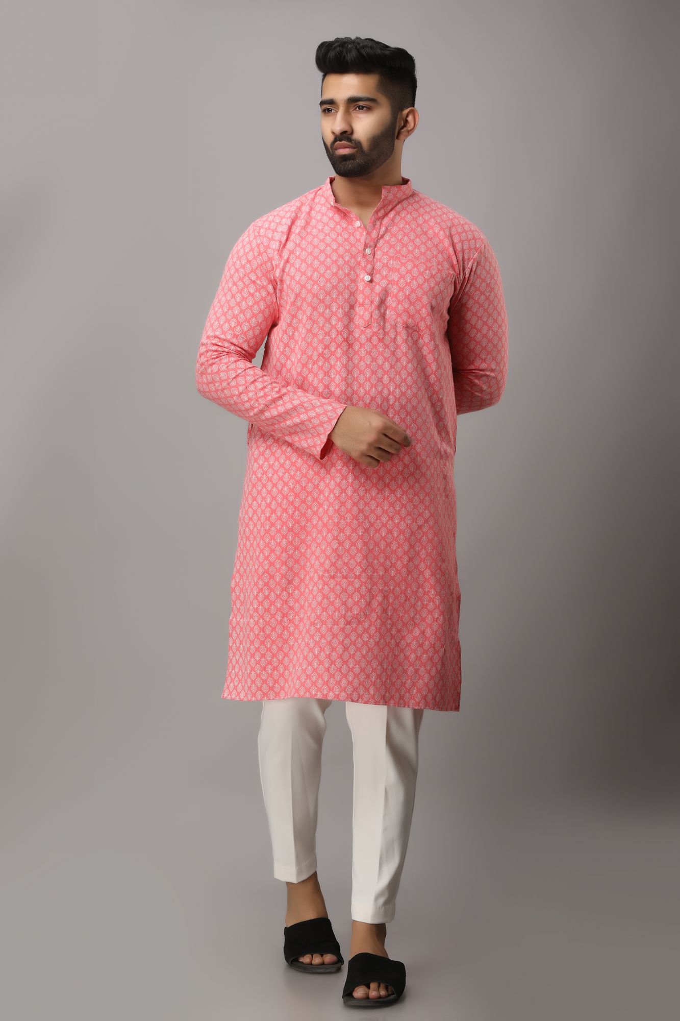 Mens Printed Flowing Kurta