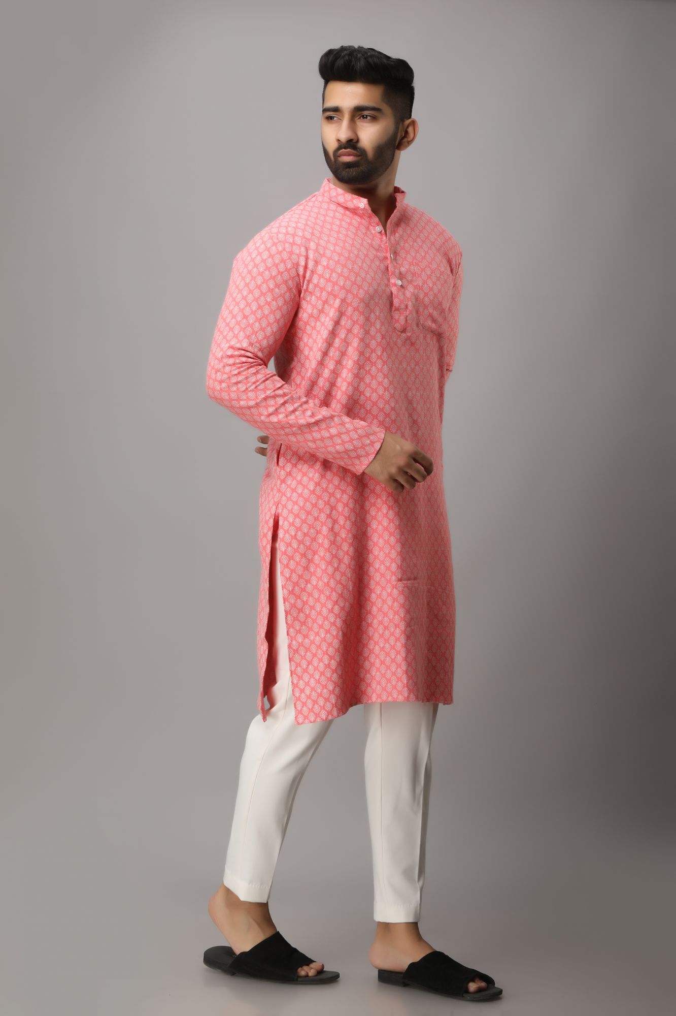 Mens Printed Flowing Kurta