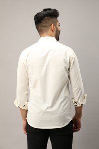 Men's Slim Fit Shirt in Off White
