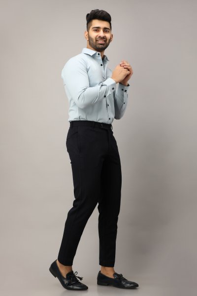 Image of Men's Slim Fit Shirt In Sky Blue