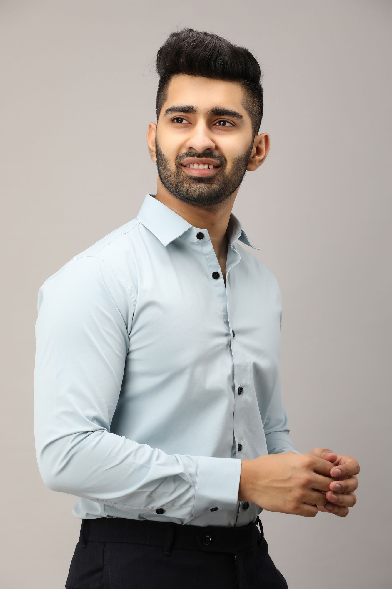 Mens Slim Fit Shirt In Sky Blue