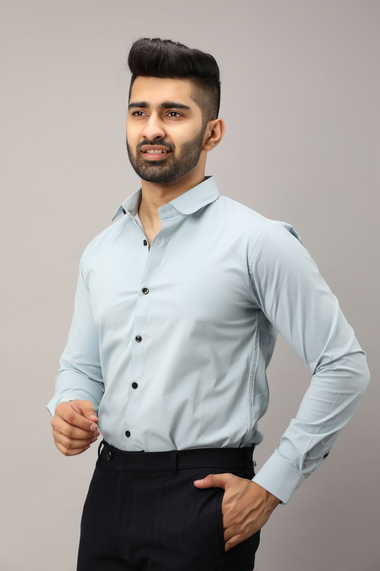 Mens Slim Fit Shirt In Sky Blue