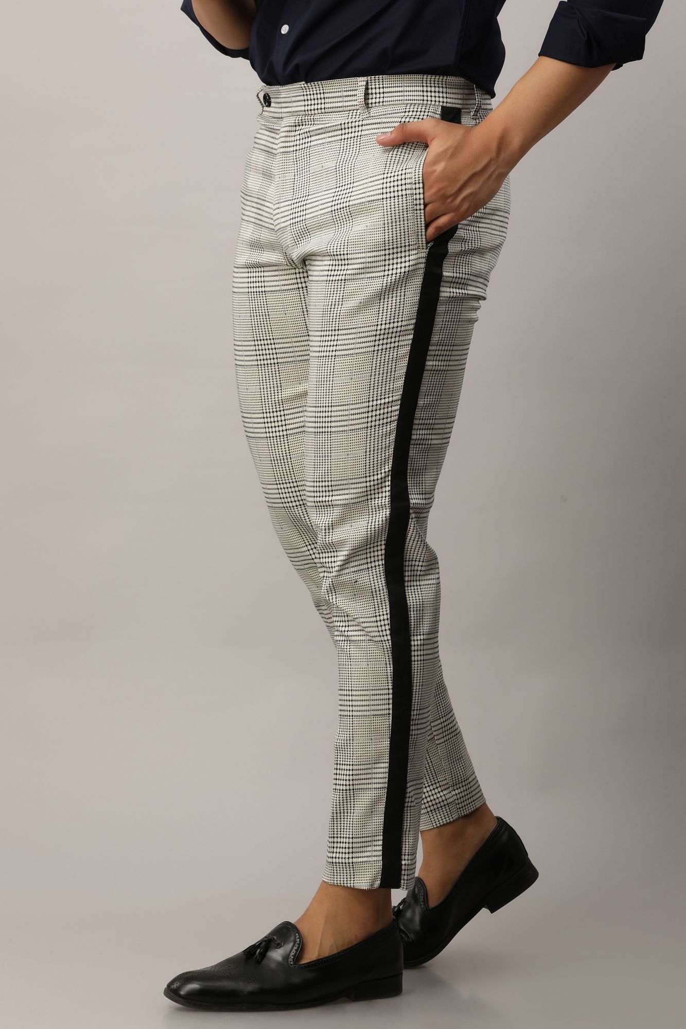 Mens Tapered Check Pants