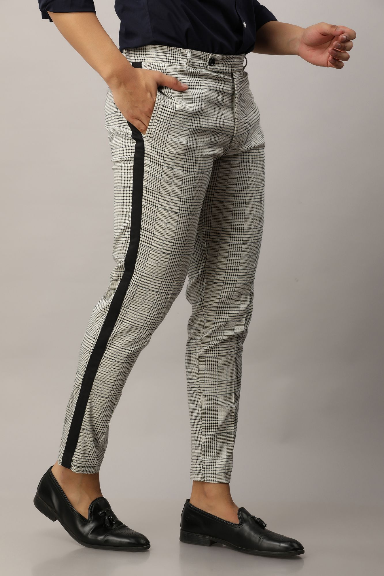 Mens Tapered Check Pants