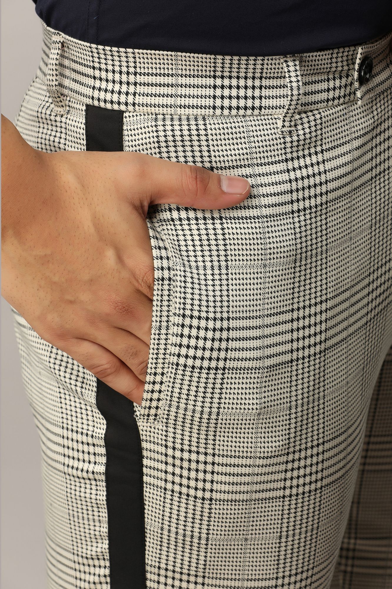 Mens Tapered Check Pants