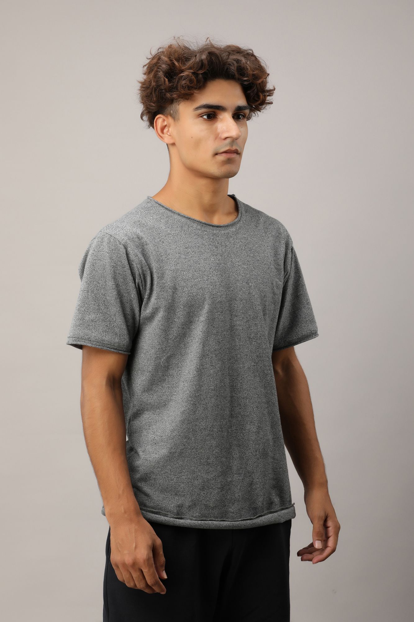 Mens Textured Grey Tshirt