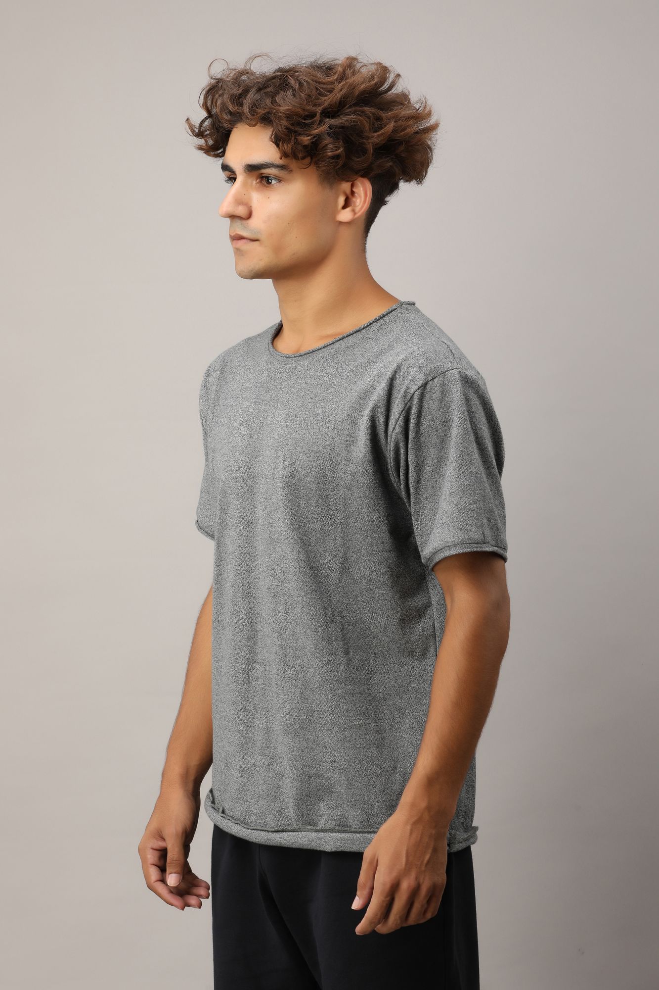 Mens Textured Grey Tshirt