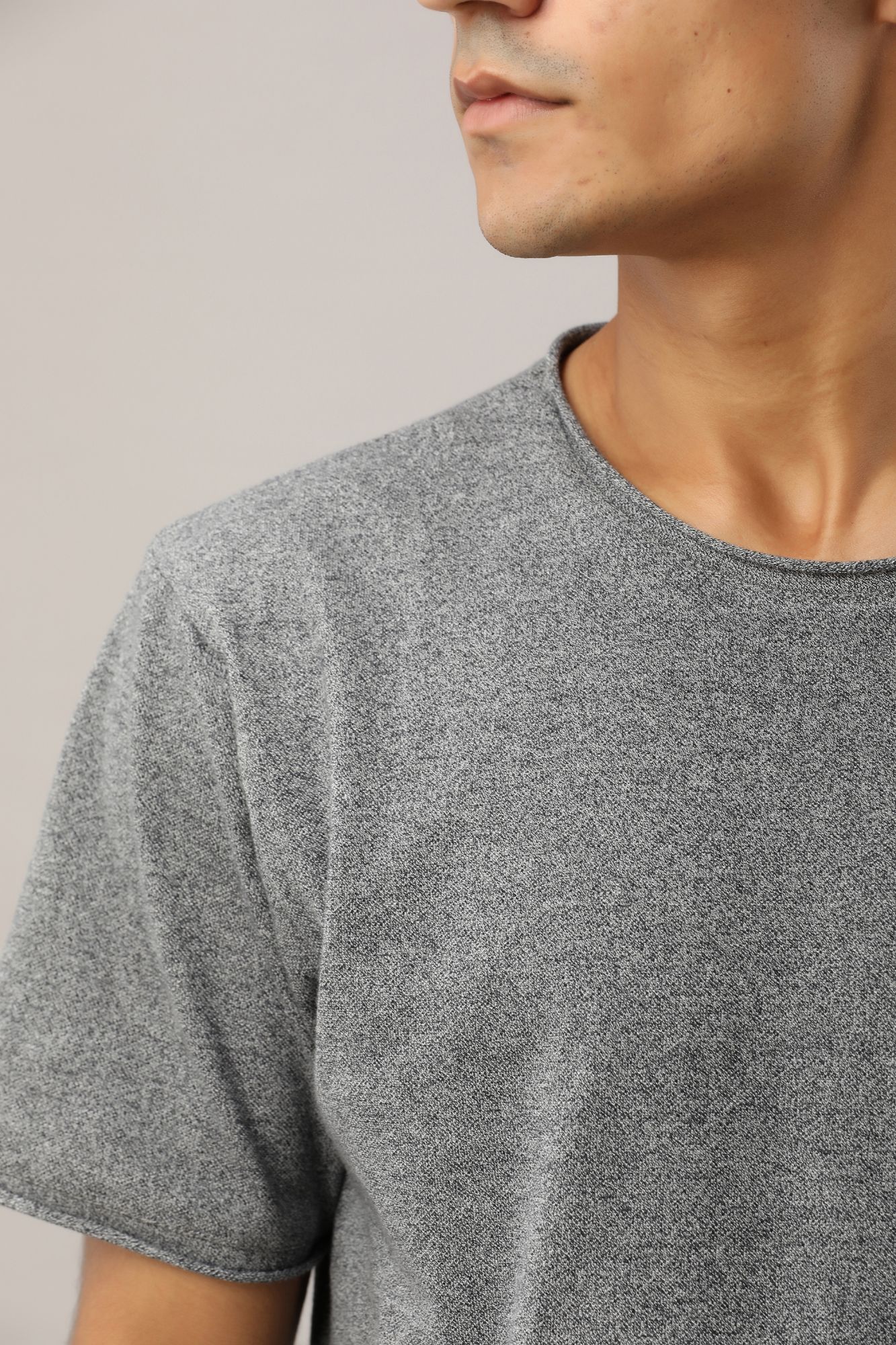 Mens Textured Grey Tshirt