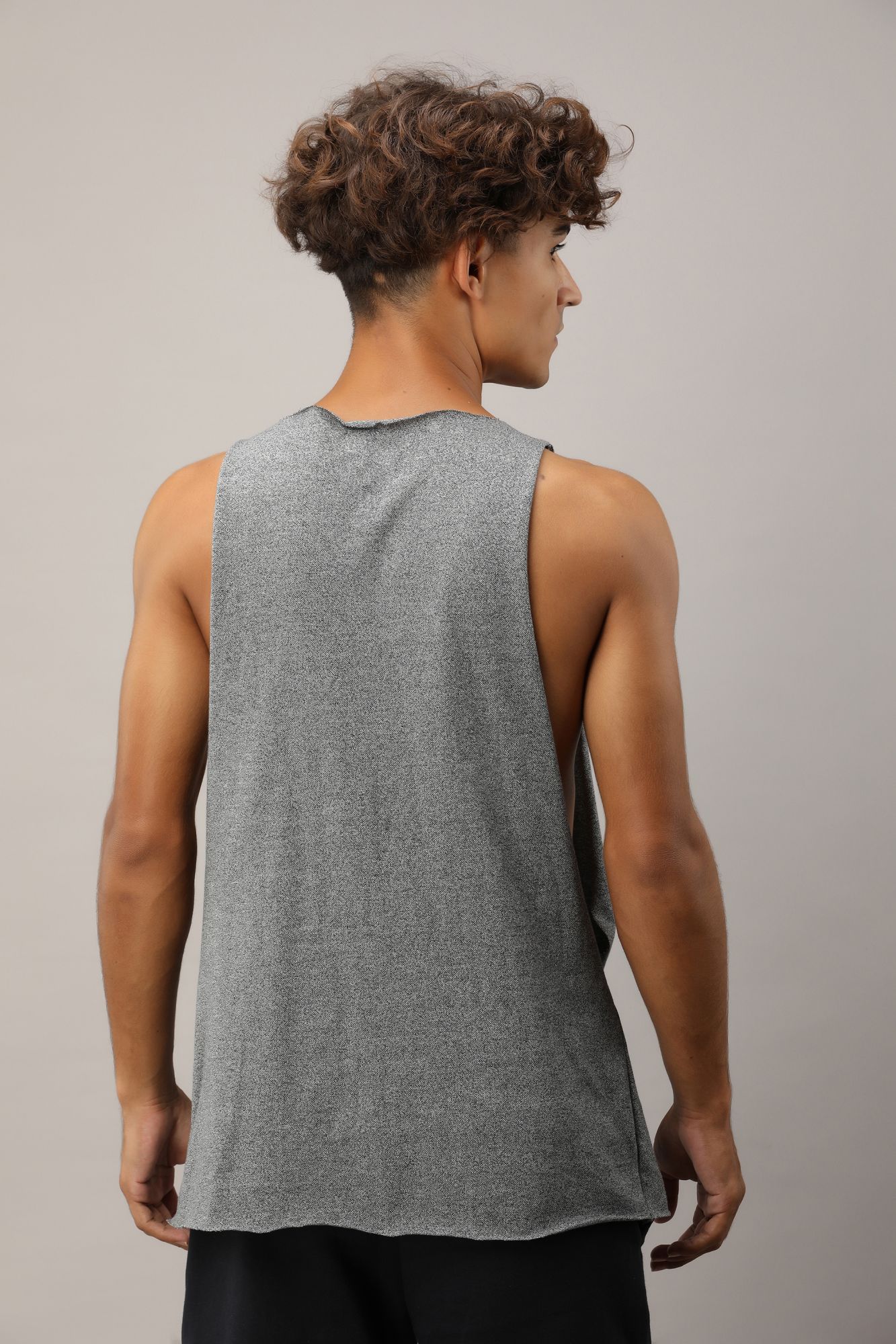 Mens Textured Tank Top In Grey