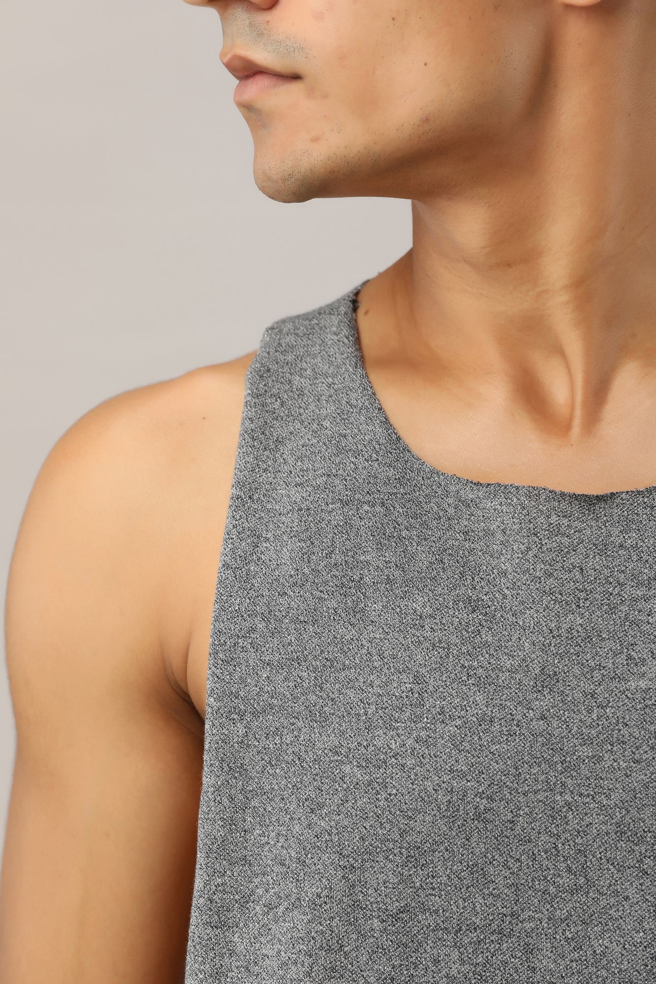 Mens Textured Tank Top In Grey