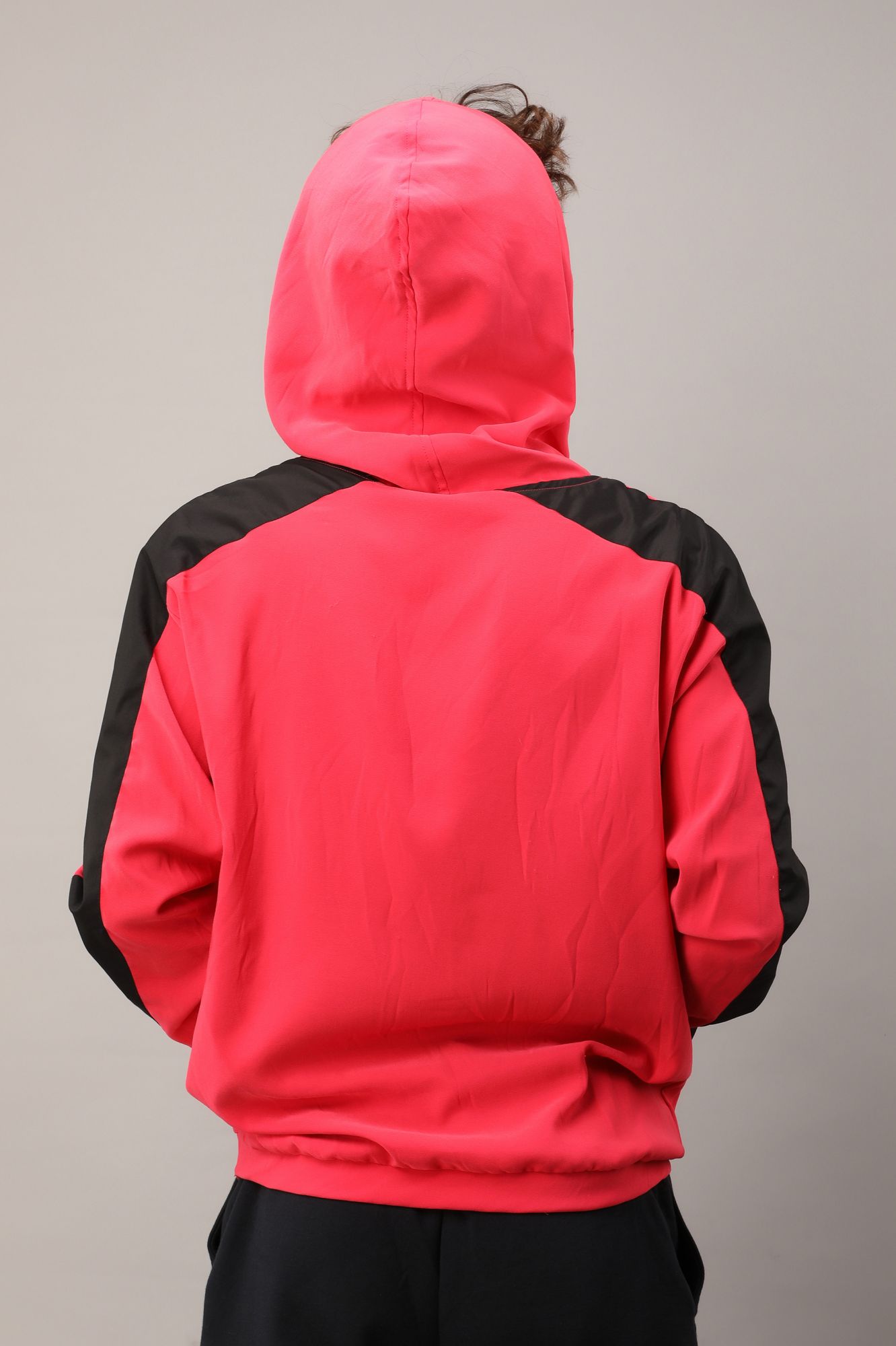 Mens Pink Side Taped Hoodie