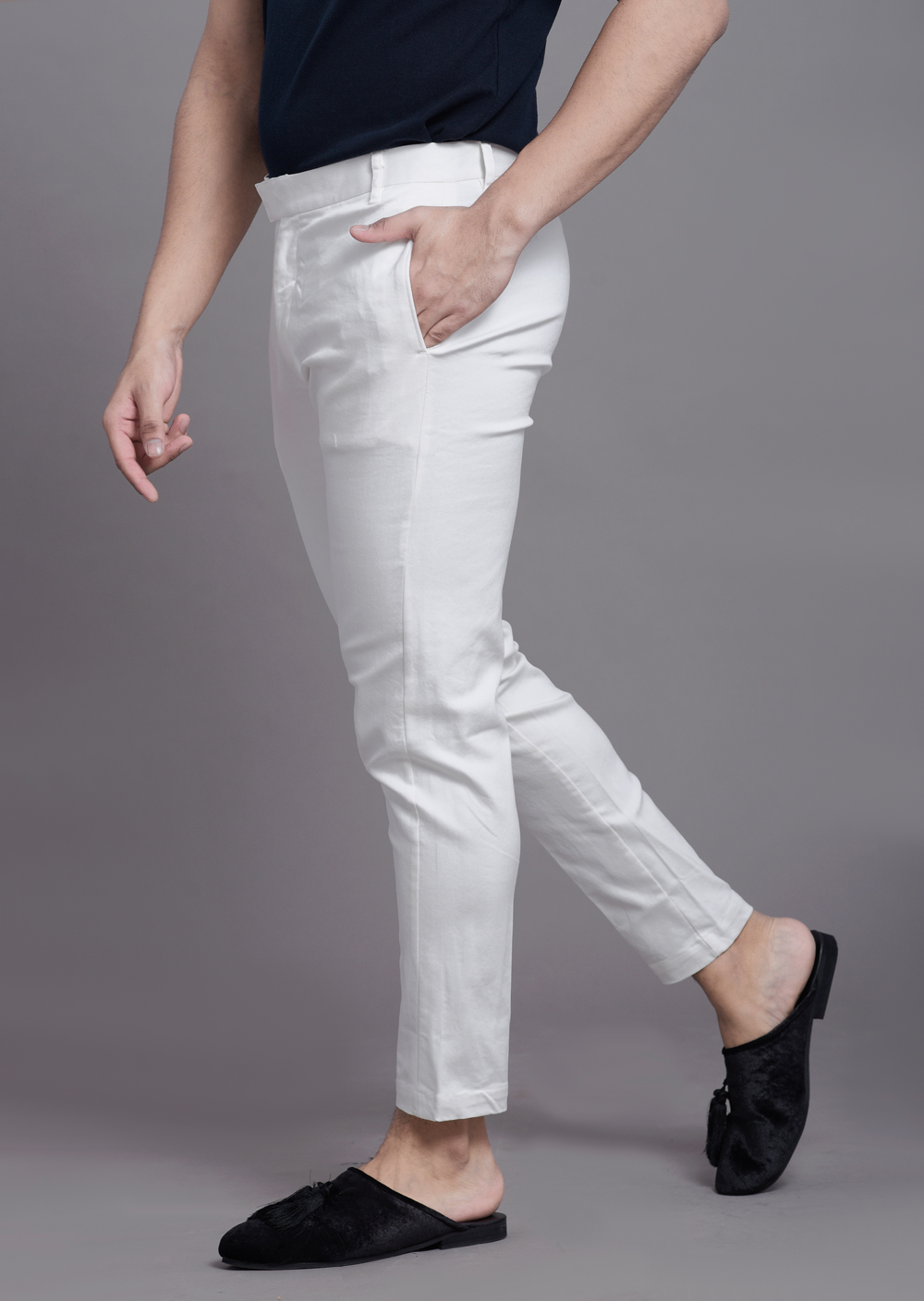 Mens Tailored fit pants in white