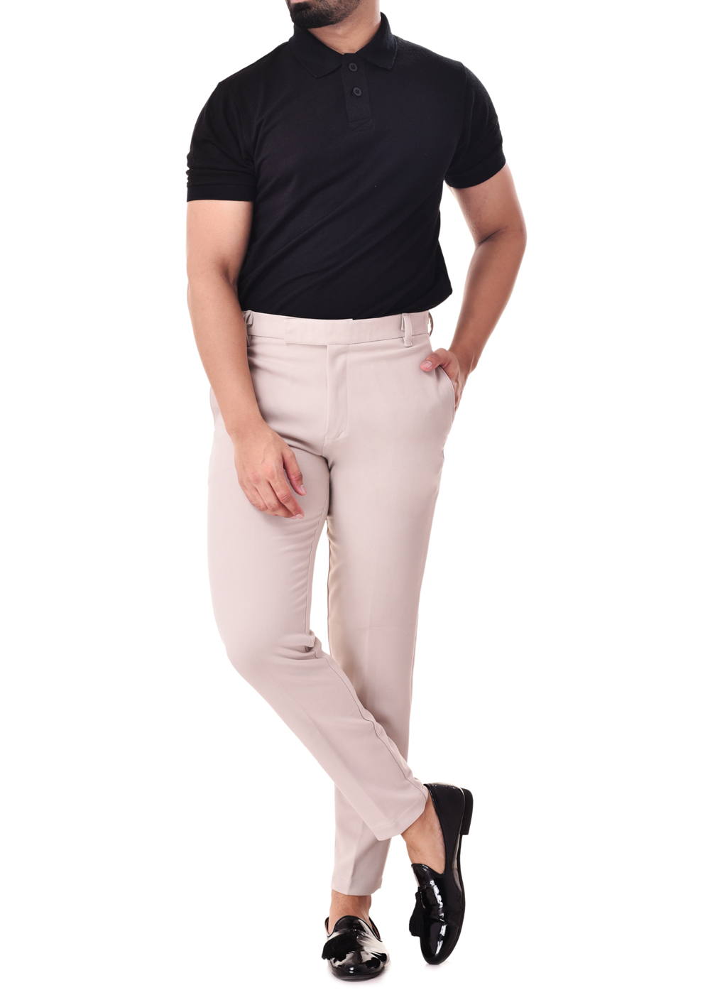 Mens Ivory tailored fit pants