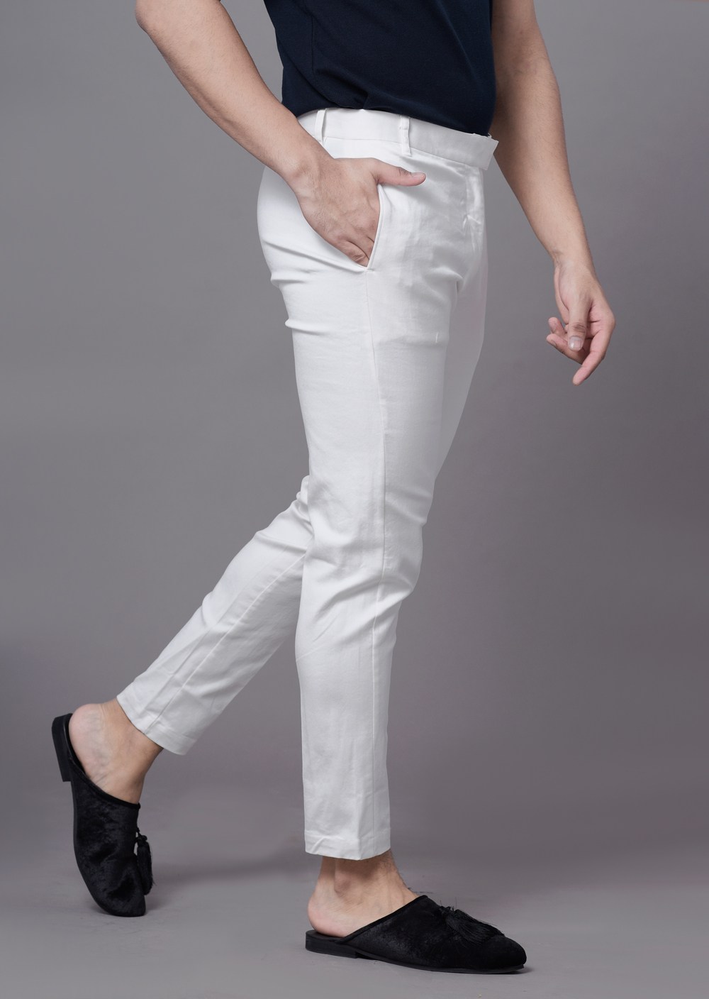 Mens Tailored fit pants in white