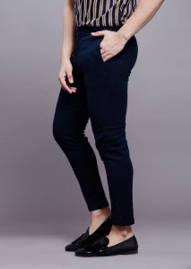 Men's Textured pants in blue