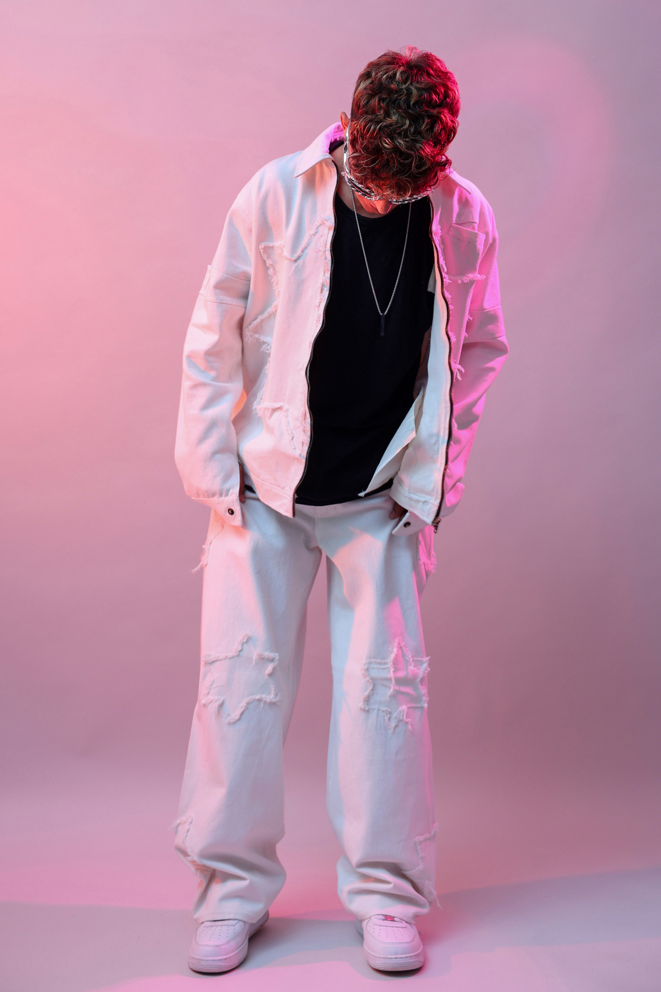 Star Patch White Denim Jacket