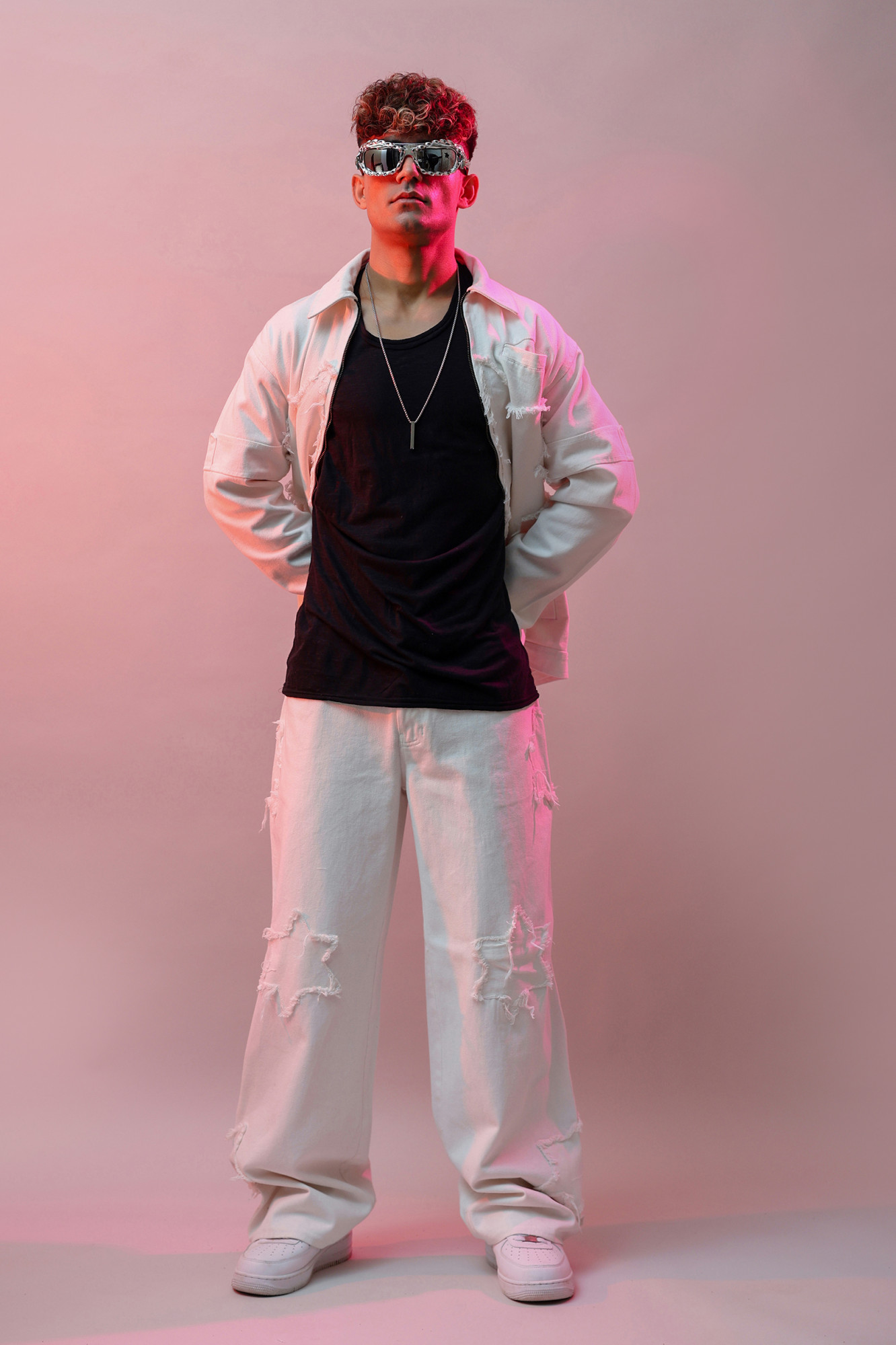 Star Patch White Denim Jacket