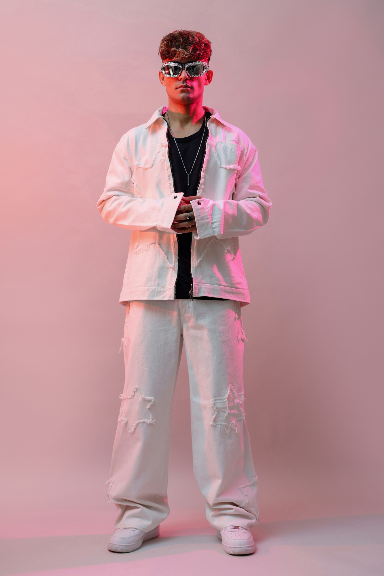 Star Patch White Denim Jacket