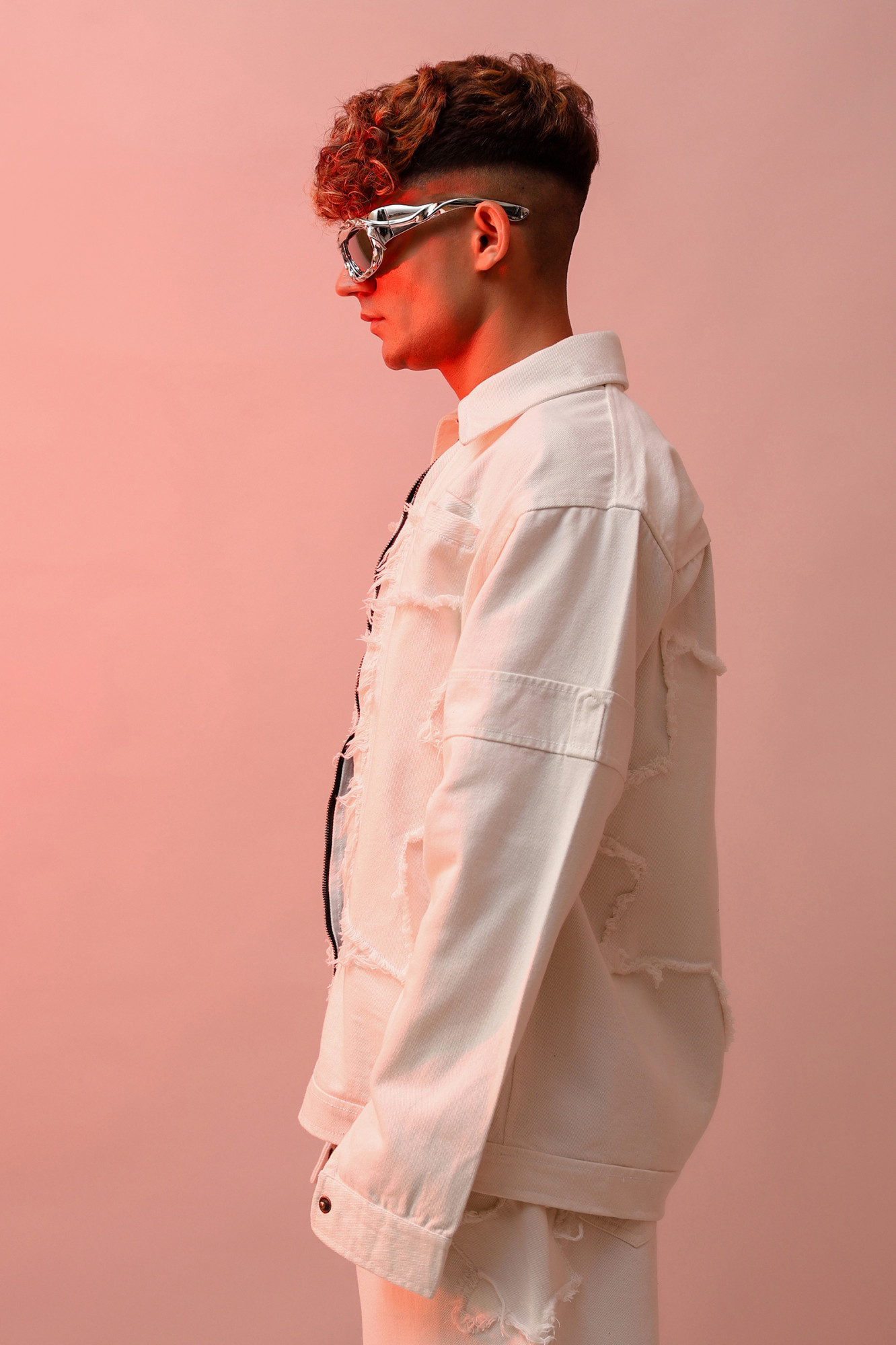 Star Patch White Denim Jacket