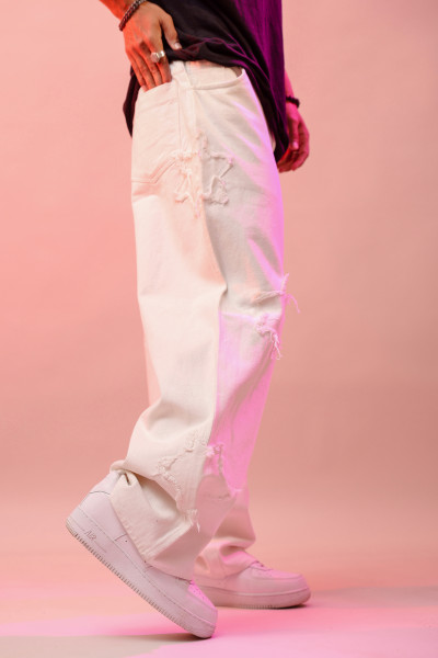 Star Patch Baggy Jeans
