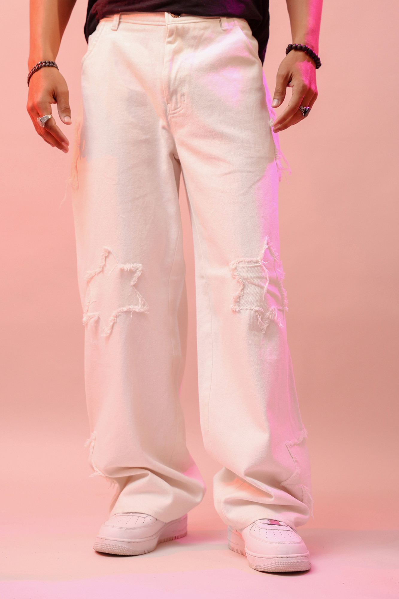 Star Patch Baggy Jeans