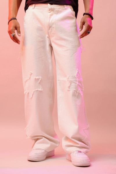 Star Patch Baggy Jeans