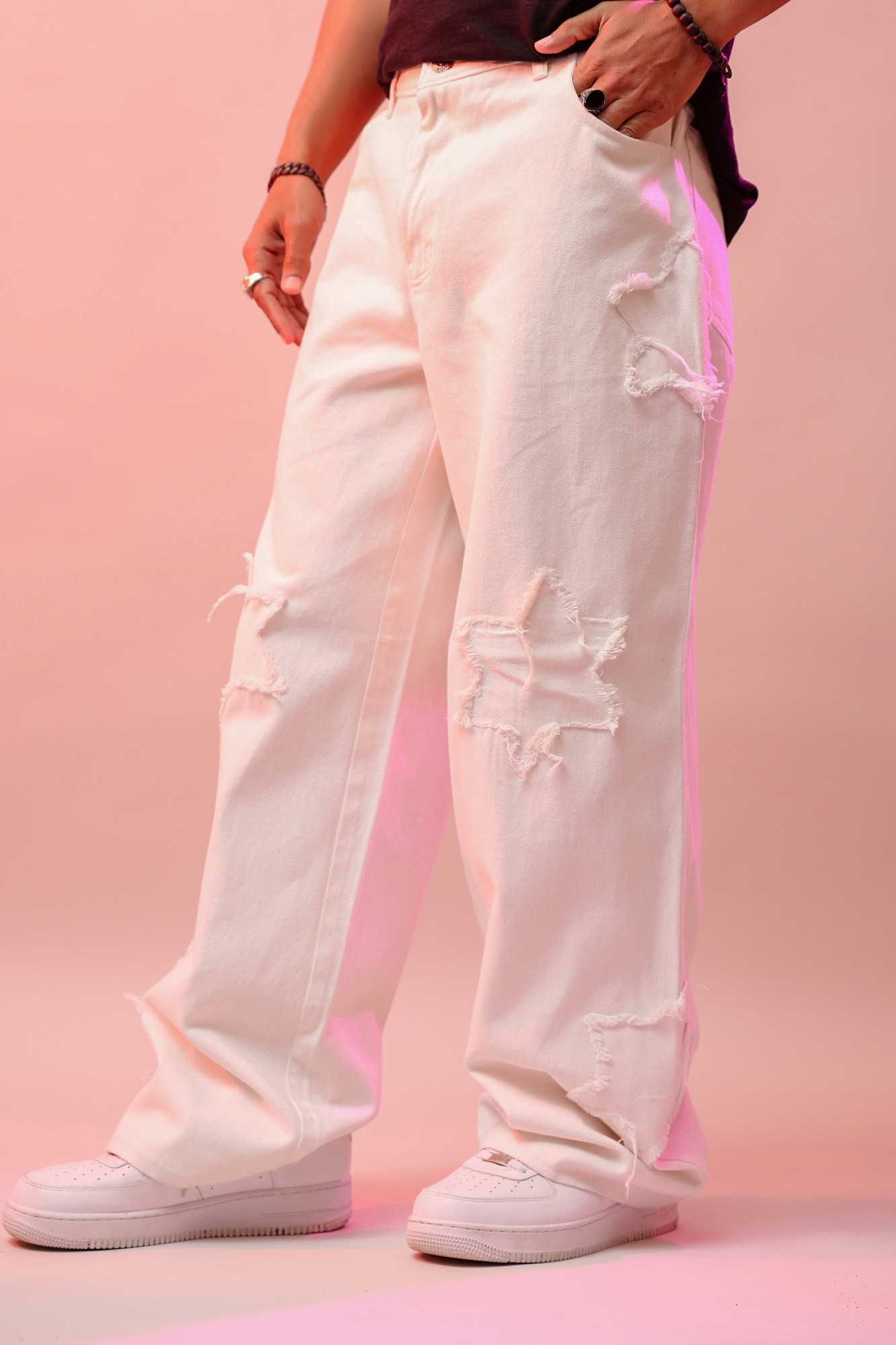 Star Patch Baggy Jeans