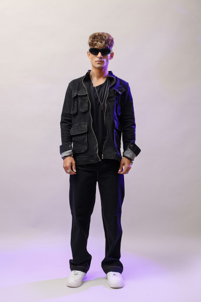 Rosso Black Denim jacket