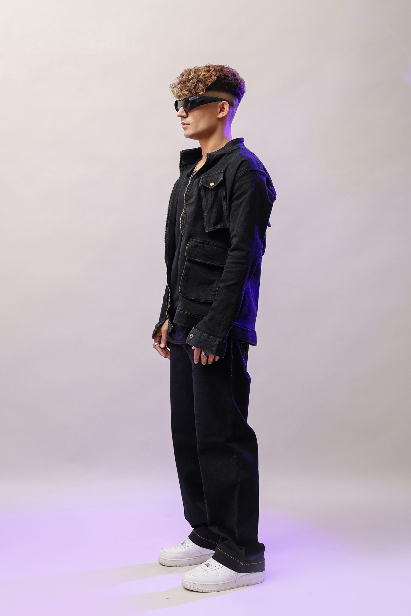 Rosso Black Denim jacket