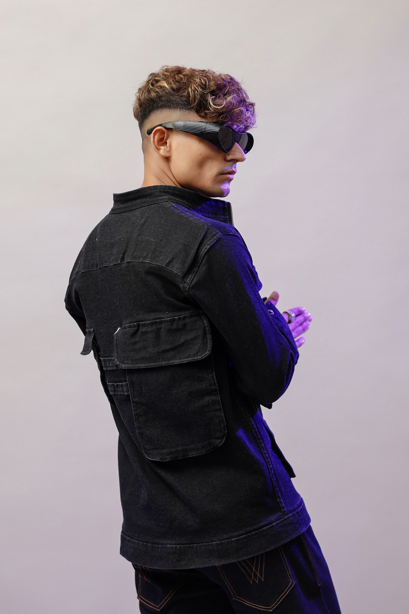 Rosso Black Denim jacket