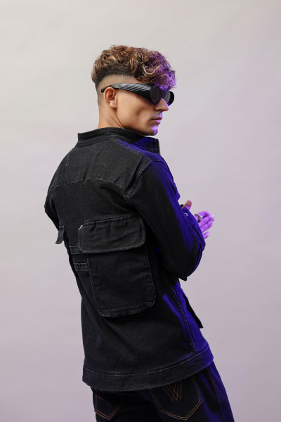 Rosso Black Denim jacket