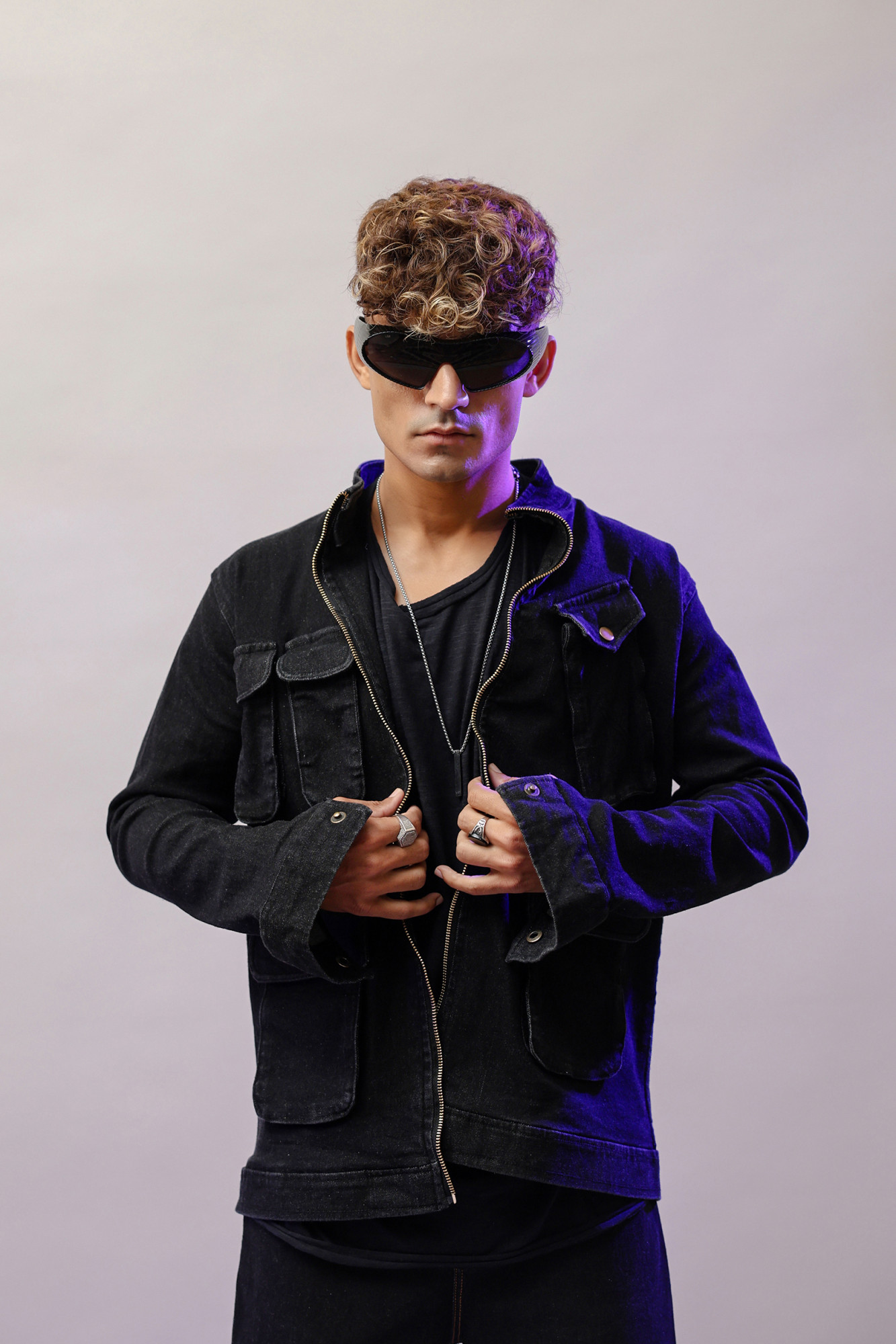 Rosso Black Denim jacket