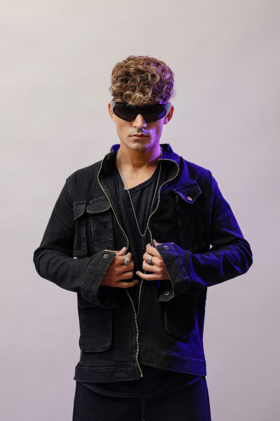 Rosso Black Denim jacket